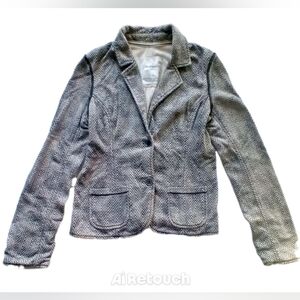 EUC Aéropostale 87 Women's Chevron Patterned Blazer, Size Large, Black & White